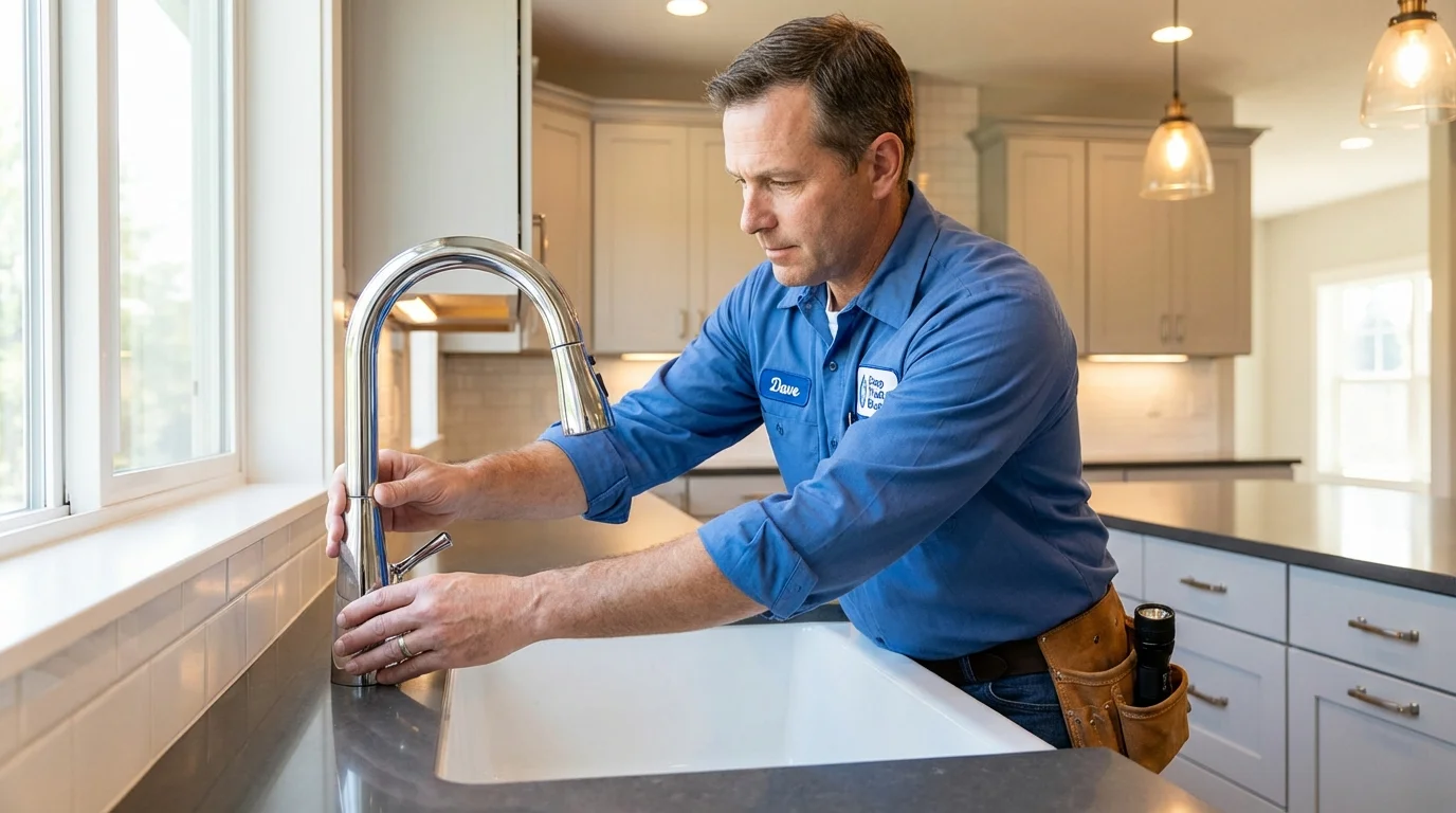 Kitchen faucet installation by Johns Plumbing LLC in Berne